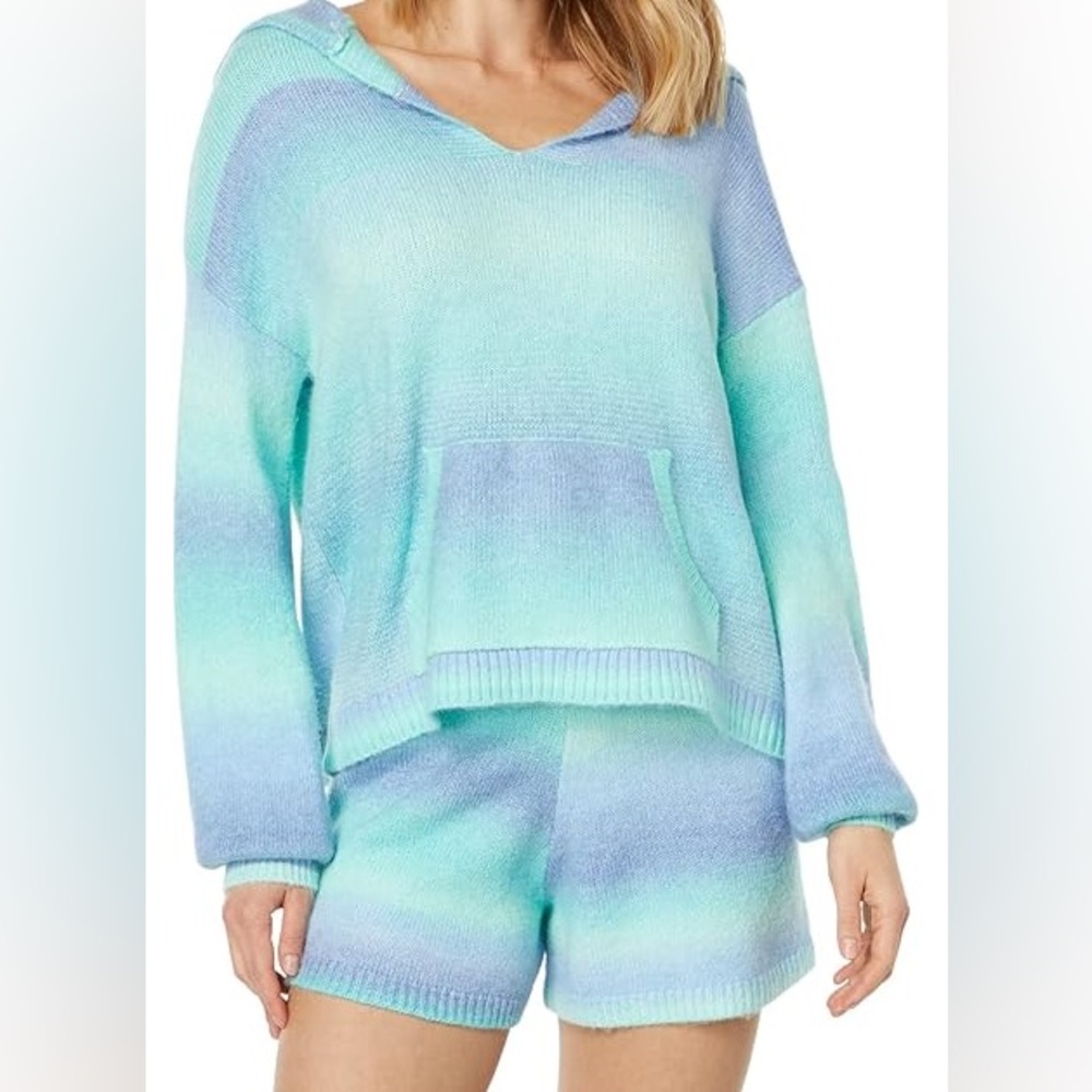 Lilly Pulitzer Wanetta Sweater Short, Surf Blue Spacedye, XXS - Picture 2 of 16